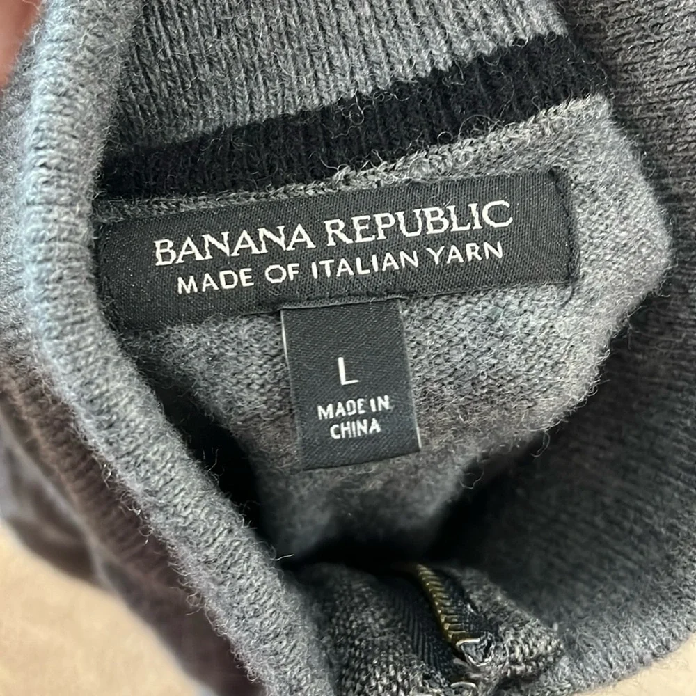 Banana Republic Italian Yarn Mock Neck Merino Wool Sweater - Size Large